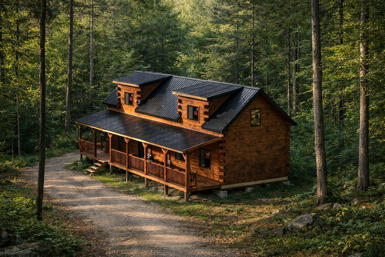 Finished Big River log cabin
